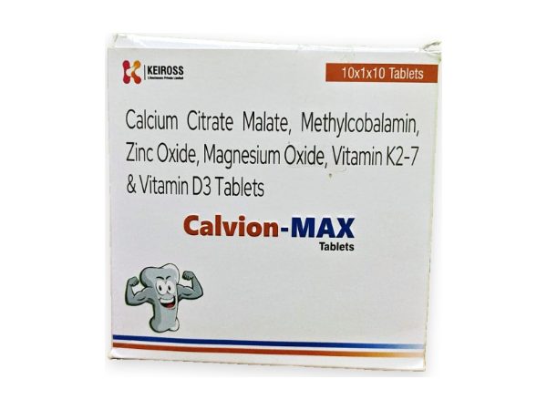 Calvion-Max — Calcium Citrate 1000 mg + Calcitriol 0.25 mcg + Methylcobalamin 1500 mcg + Vitamin K2-7 45 mcg + Magnesium Hydroxide 50 mg + Zinc 7.5 mg