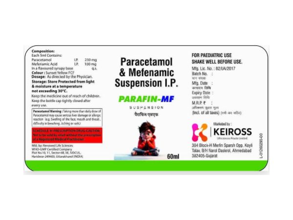 Parafin-MF — Paracetamol 250 mg + Mefenamic Acid 100 mg