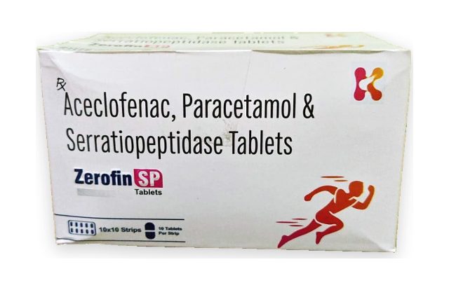 Zerofin-SP — Aceclofenac + Paracetamol + Serratiopeptidase